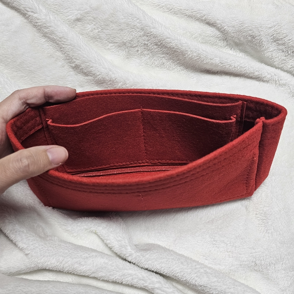 Lckaey Red Felt Purse Organizer Insert for Small Classic Flap Bags